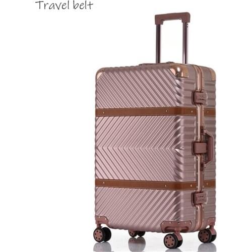 Travel Belt 100% aluminum frame 20/24/29 inch Rolling Luggage Spinner Fashion brand Suitcase Wheels Women men password Trolley