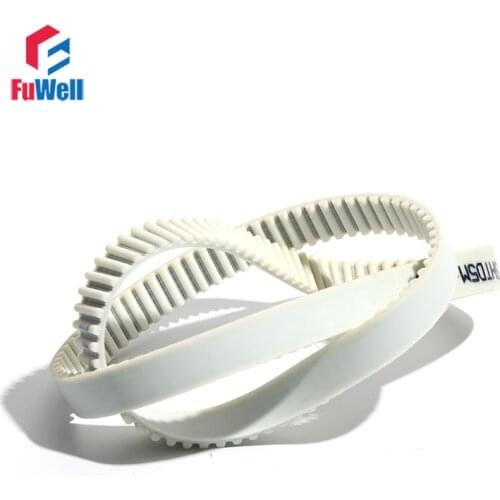Timing Belt White PU HTD5M 15/20/25/30mm Width Transmission Pulley Belt 2880/2900/2910/2930mm Closed Loop Polyurethane Gear Belt