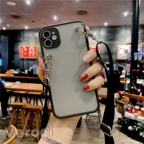 Crossbody Strap Lanyard Phone Case for Oneplus Nord N10 5G N100 8 Pro 8T 7 7T 6 6T Luxury Transparent Matte Cover