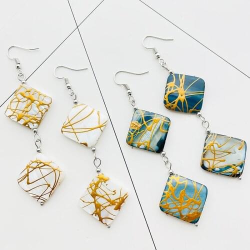 Earrings Trendy 2021 Handmade Bohemian Shell Pendant Earrings for Women Korea Fashion Stainless Steel Jewelry Party Gifts