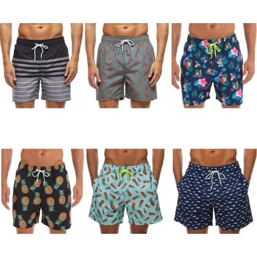 Mens Elastic Waist Stretch Shorts Swimming Boardshort Quick Dry Breathable Trunk for Summer Beach