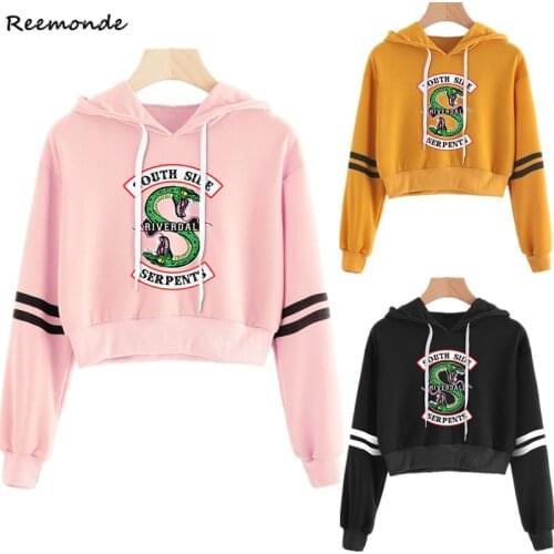 Riverdale Southside Hoodie 3D Print Harajuku Spring Casual Hoodie Exposed Top Sexy Crop Top Sweatshirts Girls Womens Clothing