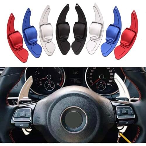 Car Steering Wheel Paddle Extend DSG Direct Shift Gear Paddle Extension For VW Tiguan Golf 6 MK5 MK6 Jetta GTI R20 R36 Blue Red