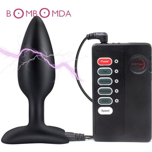 Electric Shock Vibrator For Men Anal Plug Remote Control Buttplug Vibrating Dildo Anus Dilator Adult Intimate Goods Masturbator