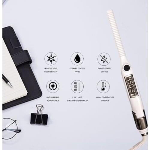 Hair Straightener Curler Fast Warm-Up Flat Iron 10mm Panel Professional Hair Curling Wave Styling Tools