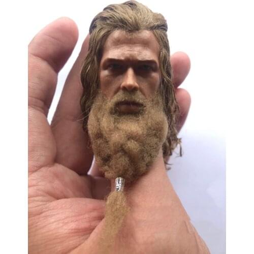 In Stock 1/6 Scale Thor Odinson Head Sculpt with Planted Hair Decadent Fat Chris Hemsworth Head Carving Model Toy