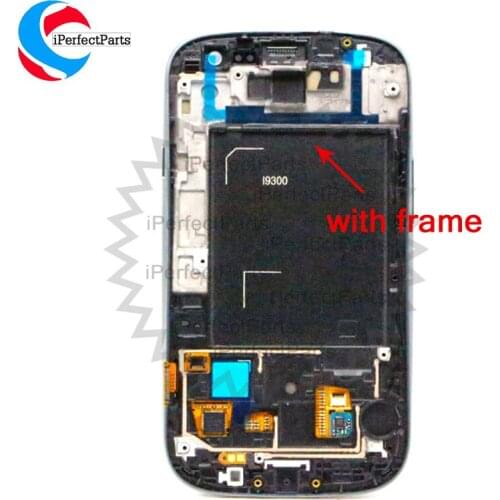 100% AMOLED LCD For Samsung Galaxy SIII S3 i9300 i9300i i9301 i9301i i9305 LCD Display Touch Screen + frame Digitizer Assembly