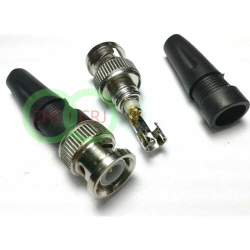 100pcs BNC male Plug male pin Cables Soldering Iron Plastic tail CONNECTOR RG59