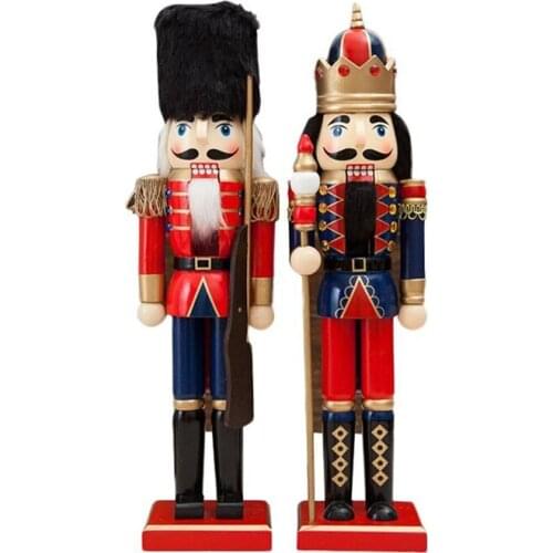 2020 New 38 CM Wooden Nutcracker Soldiers Doll Ornament Soldier With Cloak Shape Puppet Home Wedding Decor for Boyfriend Gift