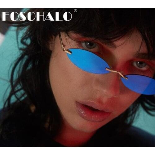 2020 Vintage Rimless Sunglasses Women Trendy Designers Punk Oval Sun Glasses Men Retro UV400 Steampunk Vintage Sunglasses