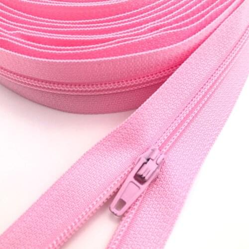 3# Zipper Pink Nylon Coil Zippers by Yard with Auto lock Zipper Pulls