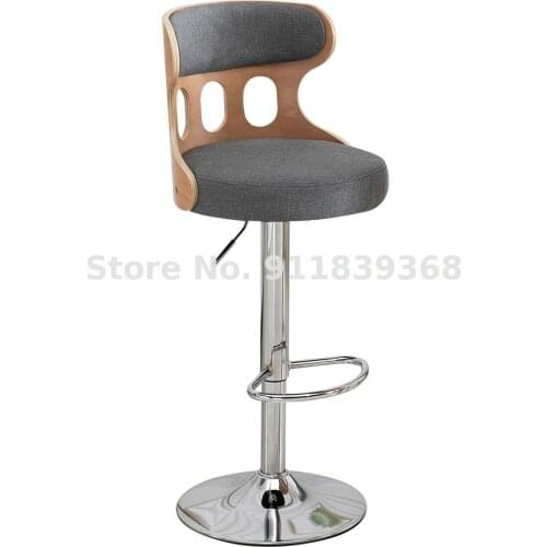 Bar Chair European Bar Chair Bar Stool Household Rotary Lift Chair Solid Wood Back Cashier Front Desk Chair High Stool