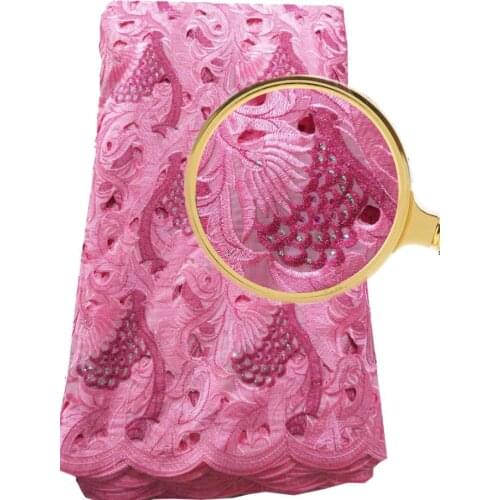 Free Shipping pink High quality latest african swiss voile lace embroidered Swiss Voile Lace-JL003