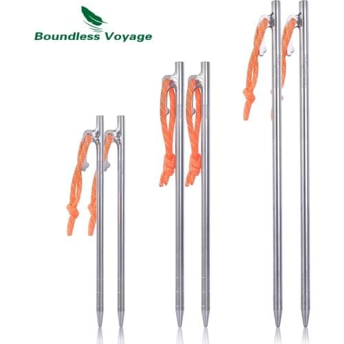 Boundless Voyage Titanium Tent Nails Lightweight Camping Tent Accessory Stakes Ultralight Tent Pegs 20 24 30 cm
