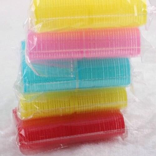 6Pcs/Set Big Self Grip Hair Rollers Cling Any Size DIY Hair Curlers Random Color NOV99