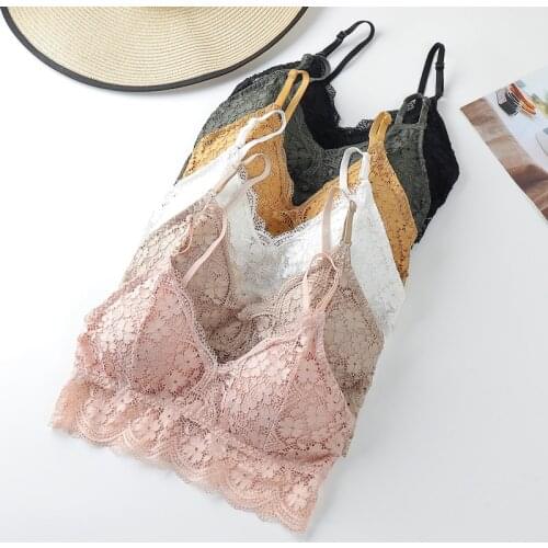 Floral Lace Bras for Women Sexy Lingerie Female Brassiere Beauty Back Wire Free Underwear Push Up Bra Lace Bralette