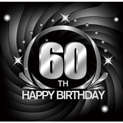 Bokeh Black and Silver Glitter Photography Backdrop 50th 40th 60th Birthday Personalise Photo Background Studio Photocall