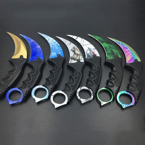 CS GO Counter Strike claw Karambit Knife Neck Knife with Sheath Tiger Tooth Real sharpen Knife red,blue,golden camping knife