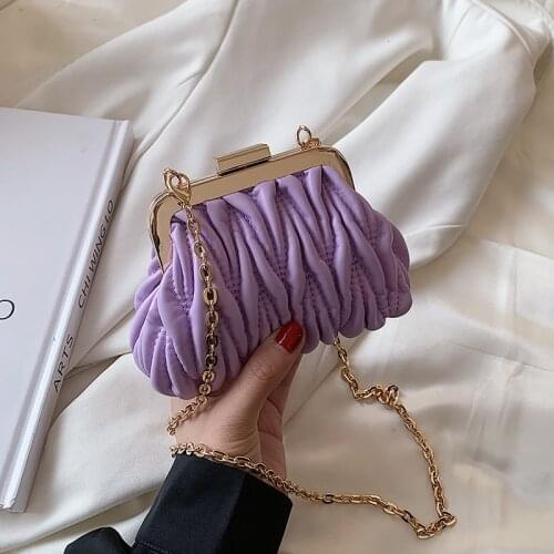 Mini Clamp Design PU Leather Crossbody Bags For Women 2021 Simple Ladies Trend Travel Chain Shoulder Handbags Designer