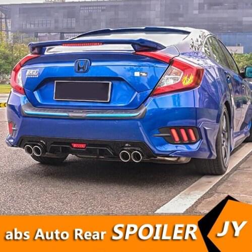 For HONDA CIVIC ABS Rear Bumper Diffuser Bumpers Protector For 2016-2018 CIVIC Body kit bumper rear lip rear spoiler