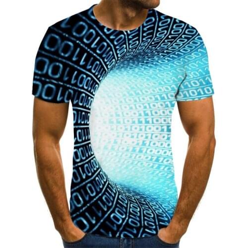 3D Printing Three-dimensional Tunnel Graphic T-shirt Harajuku Top 3D Plaid Mens T-shirt Summer Street O-neck Casual Clothing