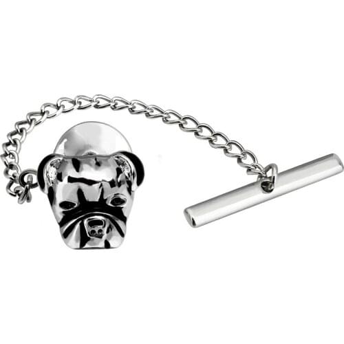 HAWSON New Arrival Dog Head Tie Tack Tie Pin with Chain Design for Mens Regular Necktie Fashion Jewelry
