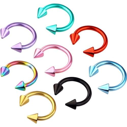 Stainless Steel Nose Ring Piercing Horseshoe Spike Septum Piercing Eyebrow Tragus Helix Pircing Lip Piercing Nariz