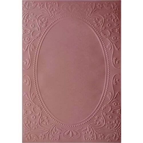 Lace flower vine oval background plastic embossing folder for card making stationary paper crafts stencil cutting die background