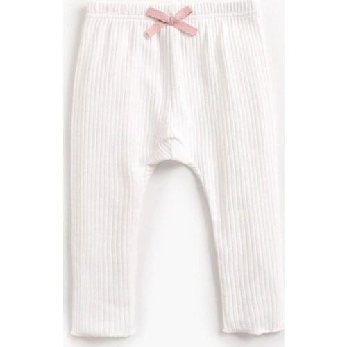 Baby Girls Casual Leggings New Fashion Kids Girl Spring Autumn Pant Toddler Baby Bowtie Trousers Children Solid Soft Cotton Pant