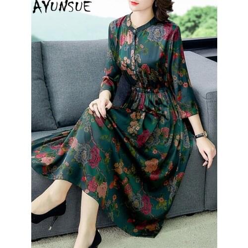 AYUNSUE Summer Dresses for Women 2021 Floral Plus Size Dresses Vintage Long Party Ladies Dress 4xl Vestido De Mujer Ycq35