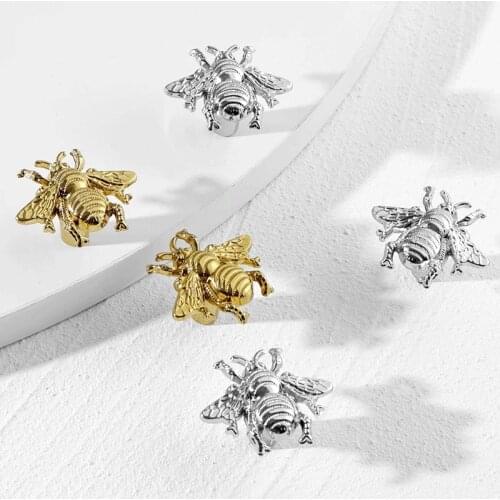 MFYS Solid Brass Furniture Handles Bee shape Gold Knobs and Handles for Cabinet Kitchen Cupboard Drawer Pulls Furniture Hardware