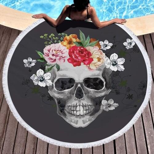 Microfiber Round Fabric Bath Beach Towels Round Large Tassel For Living Room Printed Beach Blanket Home Decorative Mattress