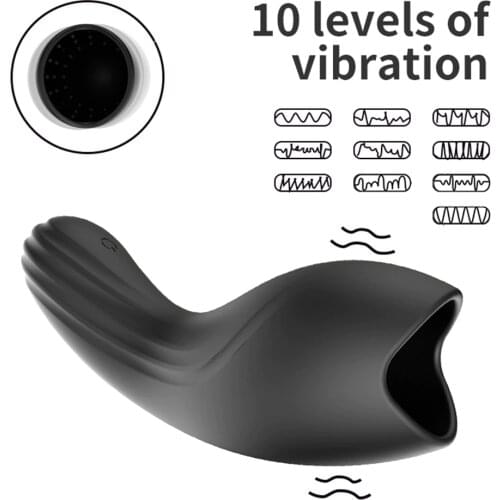 Male Self-consolation Device Penis Training Vibrator-Adorime Sex Endurance Extension Sex Toys 10 Modes Waterproof Glans Trainer