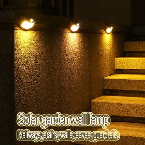 New LED Solar Charging Stair Lamp Outdoors Courtyard Waterproof Sunscreen Step Lamp Villa Garden Enclosing Wall LED Wall Lamp