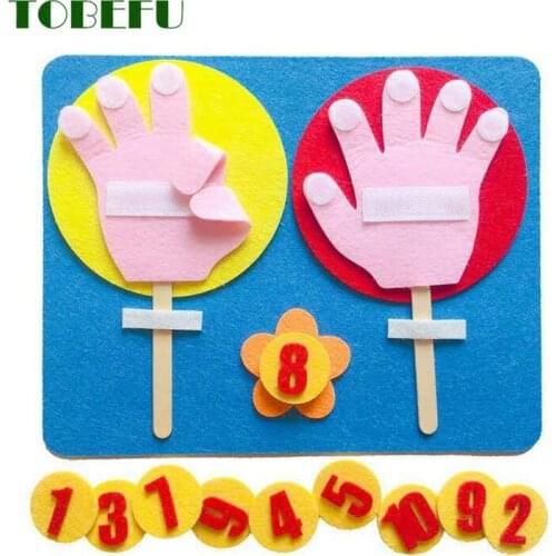1-10 Montessori Educational Toy Non-woven Children Puzzle Handmade DIY Math Toys Kindergarten Carrot Match Digital Teaching Aids