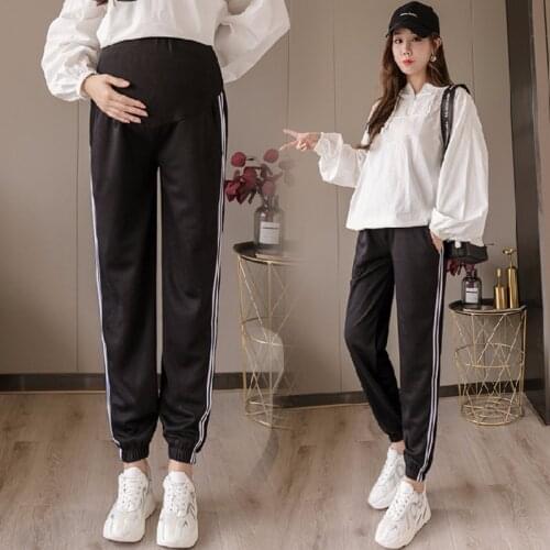 Plus Size 2XL Casual Maternity Loose Pant For Pregnant Women Casual Clothes Pregnancy Trousers Ankle Pants Pocket Women Clothing