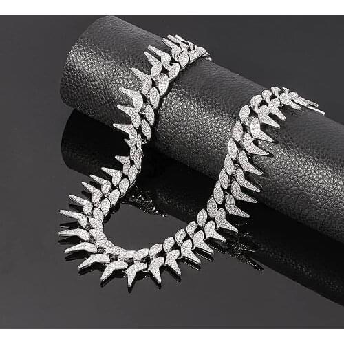 Luxury Iced Out Paved Rhinestones Full Miami Curb Cuban Chain CZ Bling Rapper Necklaces For Men Charm Jewelry Cool Gifts