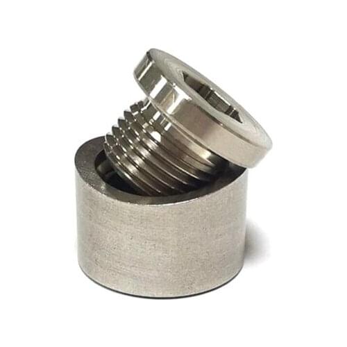 D7YA M18X1.5 O2 Oxygen Sensor Bung Stepped Style Mounting Wideband Solder Bung and Plugs Nut Stepped Cap Fittings Weld Bung