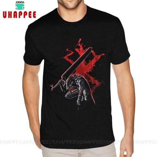 Cute Berserk Guts Anime Tee Shirts Tee Shirts Boys 4XL Black Tee Shirts
