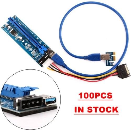 Ubit 100PCS/LOT 60CM 4 Pin USB3.0 Cable For Mining PCI-E Express Powered Riser Card Hot Sale 1X to 16X Extender Riser Card