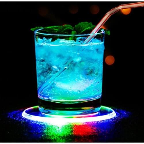 Ultra-thin Luminescent Acrylic Car LED Flash Light Cup Pad Mat Bottle Holder