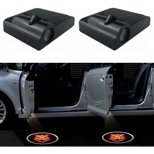 2pcs Universal Wireless LED Car Door Welcome Light Projector Laser Tiger Logo Ghost Shadow Lamp Car Accessories Night Light