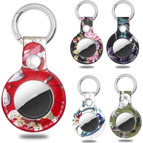 Protective Cover for Apple AirTag keychain Leather Protective Sleeve Case For AirTags anti-lost Locator Tracker Leather Case