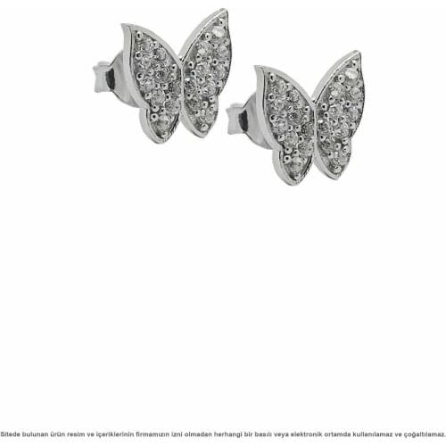 Silver Butterfly Mini Lady Earrings
