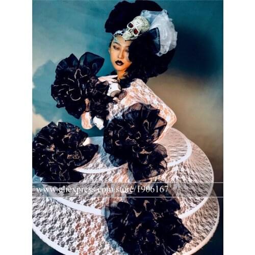 Nightclub Halloween Party Event Dres Skull Headdress Female Dj Ds Dance Team Suit GoGo Costume Stage Performance Cosplay Clothes