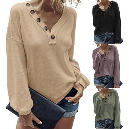 2021 Autumn Women Sweaters Knitwear Long Sleeve V Neck Knitted Sweaters for Women Solid Color Knitted Tops Pullovers pull femme