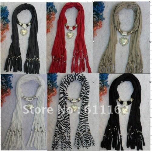 2018 Fashion heart Pendant necklace scarves womens scarves shawls novel scarves cotton pashmina scarves 164