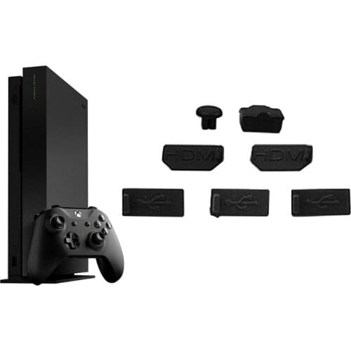 7pcs USB Dust Plug Cover for Xbox One X Gaming Console Dust Proof Cap Kits HDMI-compatible
