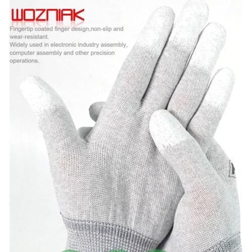 RELIFE RL 063 Antistatic Glove Antiskid ESD Electronic Working Gloves PU Coated Finger Protection For Protect Repair