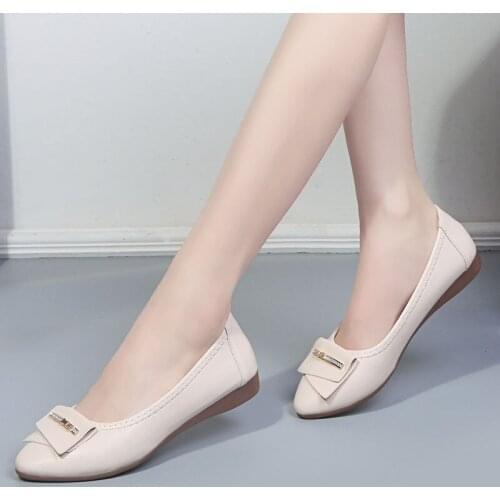 2021 Womens Flat Shoes Ballet Shoes Breathable Knit Pointed Shoes Moccasin Mixed Color Womens Soft Shoes Women Zapatos De